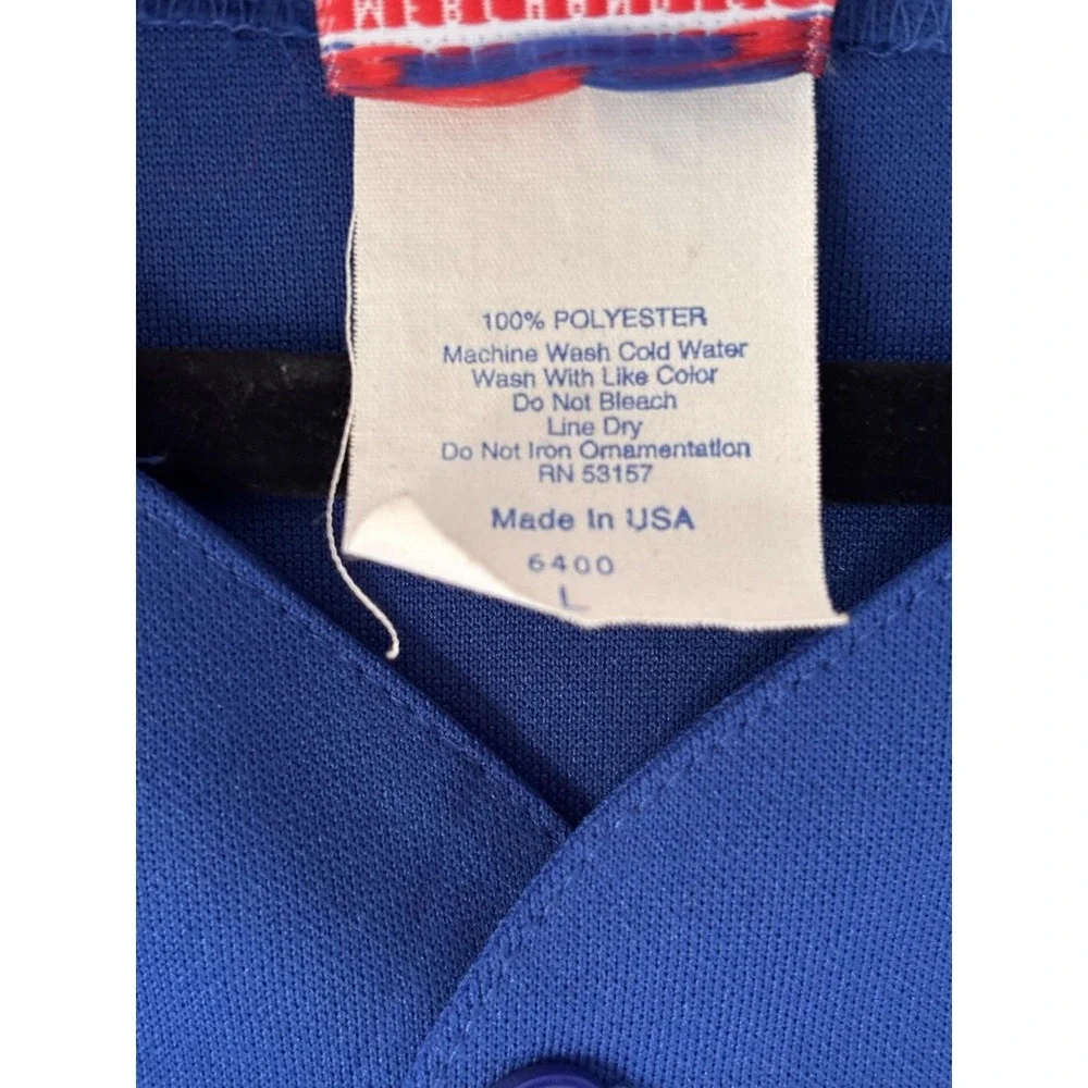 Chicago Cubs Jersey Mens Large Blue MLB Baseball Majestic Button Front USA